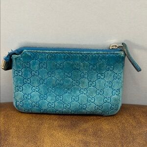 Rare Gucci Teal Monogram Key cles